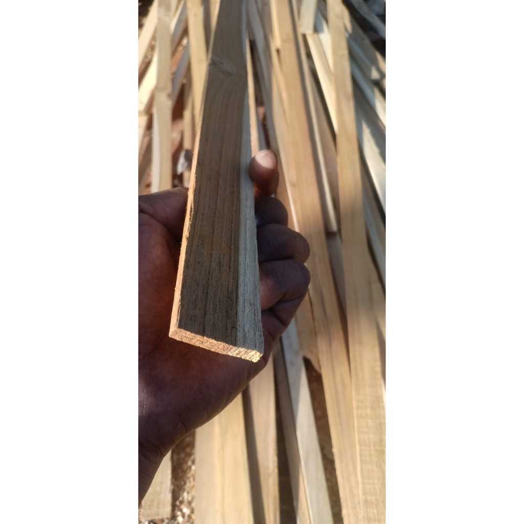 6 pcs list kayu jati tpk perhutani 5mmx3cm reng strip tipis serut halus siap pakai bahan kerajinan m