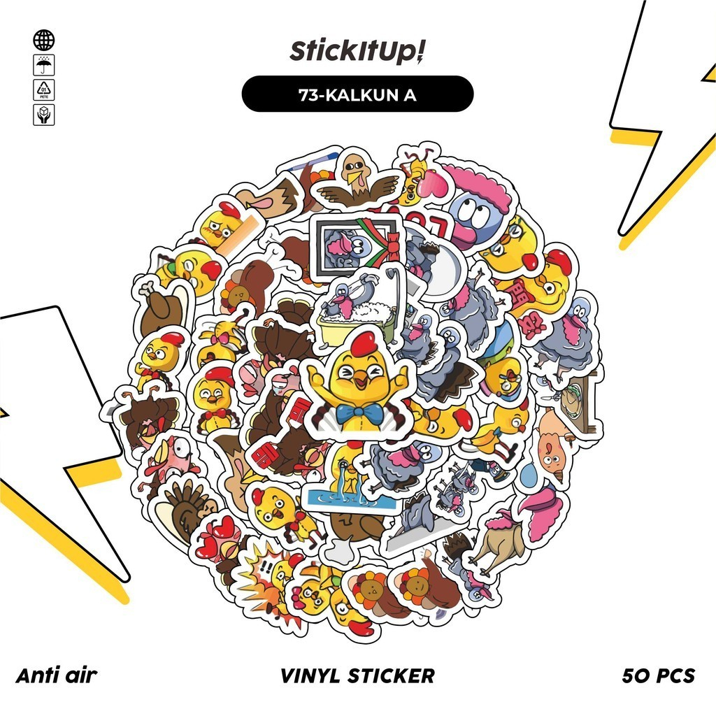 

COD100 Pcs Stiker Motif Hewan Kalkun Lucu Anti Air Untuk Dekorasi Notebook Sepeda Skateboard Handphone DIY