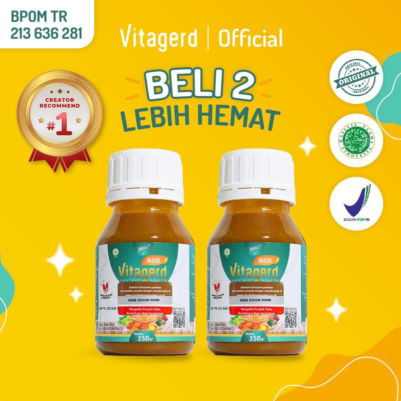 

Varian Vitagerd - Madu Lambung 350gr BPOM | Halal MUI | Organik | untuk asam lambung dan gerd