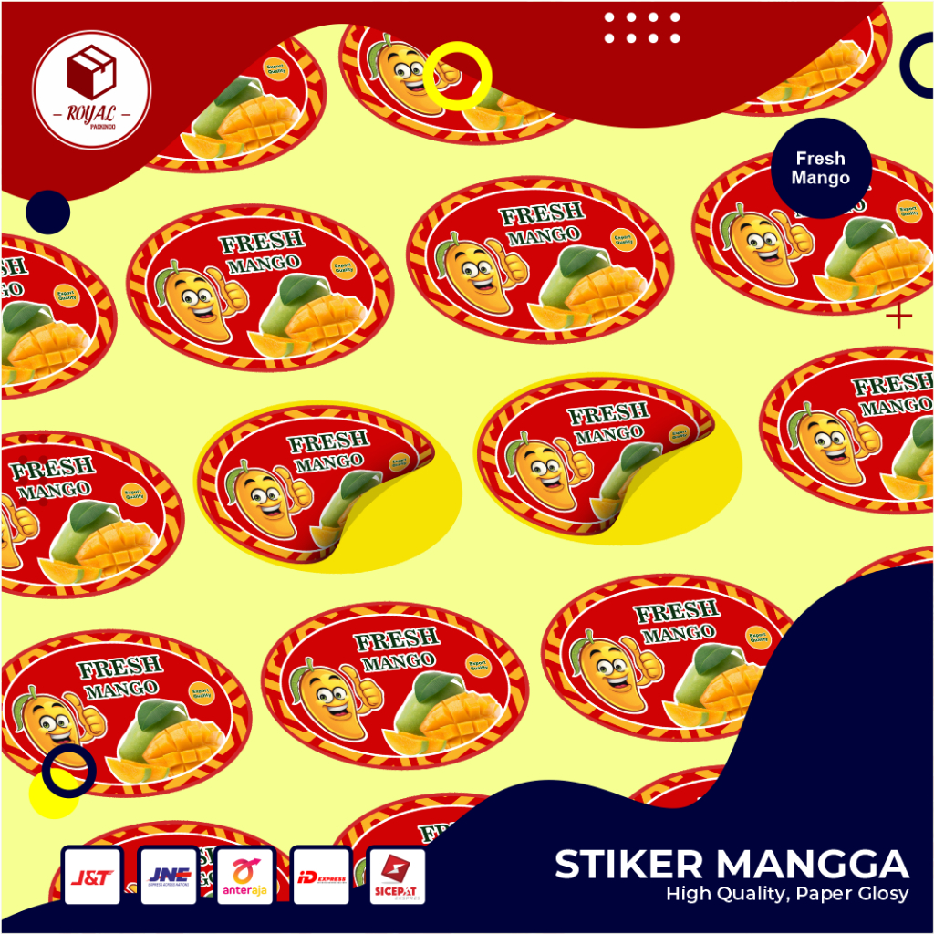 

Label/Stiker buah mangga (2,5 x 1,6 cm) - isi 136 pcs