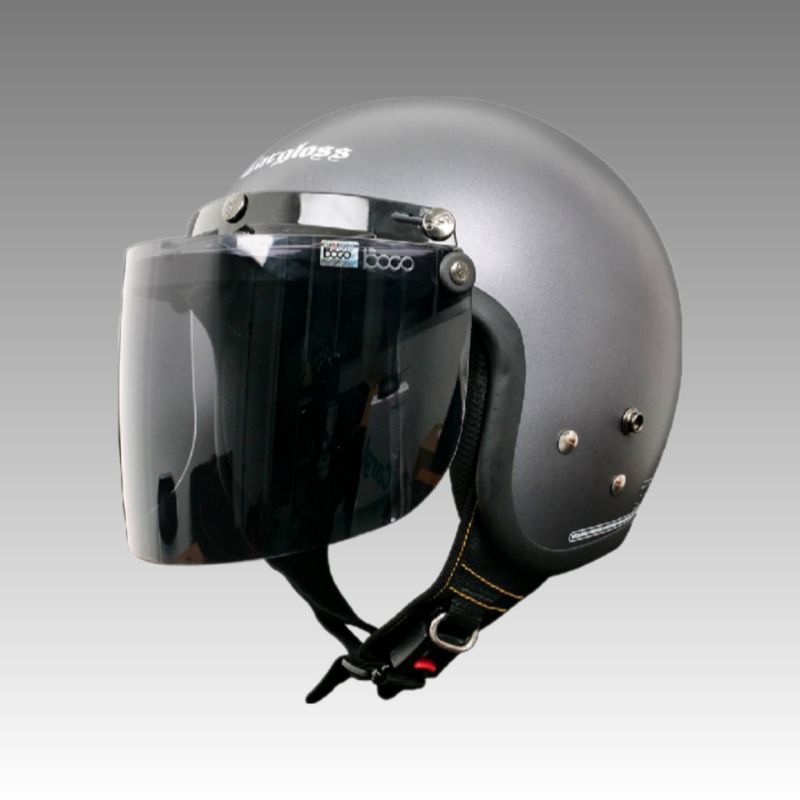 Helm Cargloss Warna Abu-abu Doff Kaca Datar Dewasa SNI