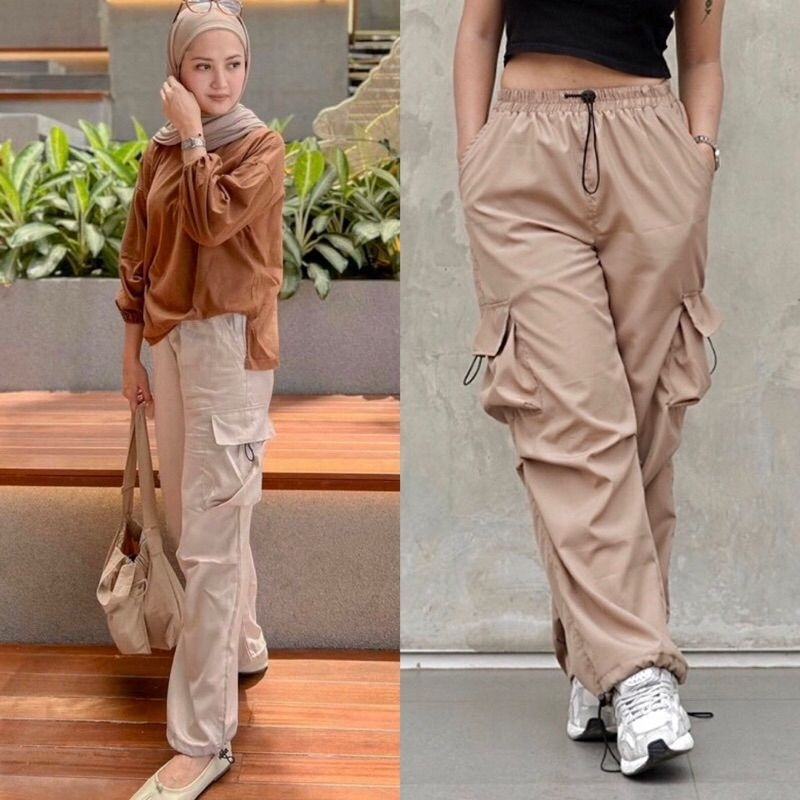 Celana Cargo Serut Wanita