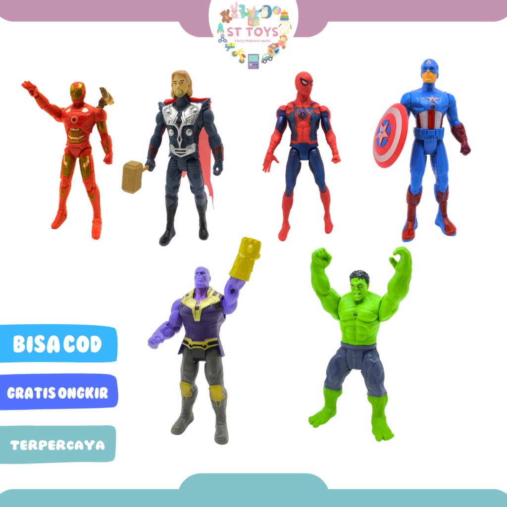 ROBOT AVENGERS Mainan Anak, Captain America Ironman Spiderman Hulk Thanos Thor (SY6-511)