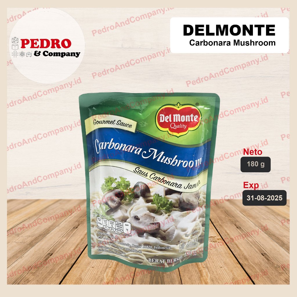 

Del monte Carbonara Mushroom 180 gram saus jamur karbonara pasta spagheti fettucinni