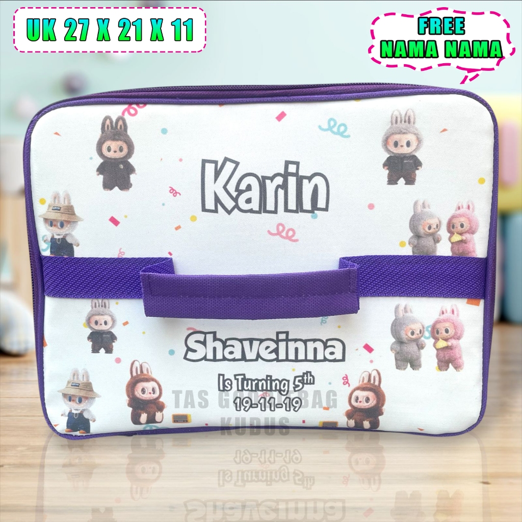 CAB Tas Lunch box Anak Tahan Panas Tupperware Tas Ultah Anak Custom Nama dan Foto Tahan Air Free