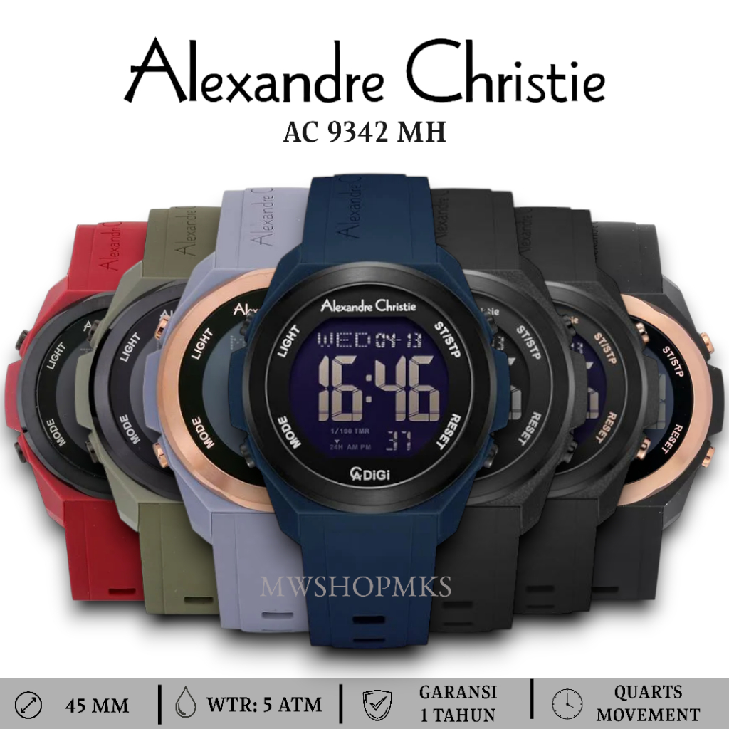 Jam Digital Unisex Alexandre Christie AC9342 AC 9342 Original Garansi Resmi Alexander Christie