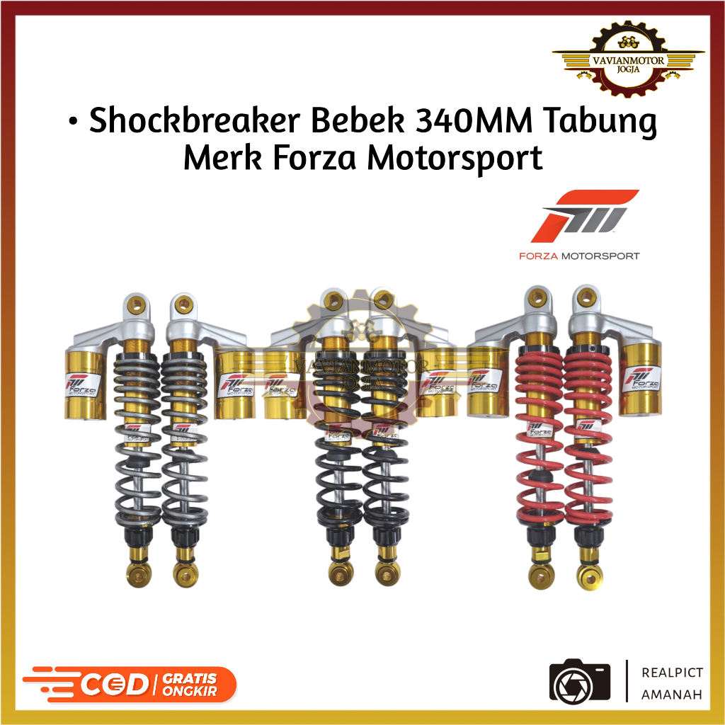 Shock Shockbeaker Tabung Atas Forza Ori Original 280MM 340MM Motorsport Untuk Supra X 125 Karisma RX