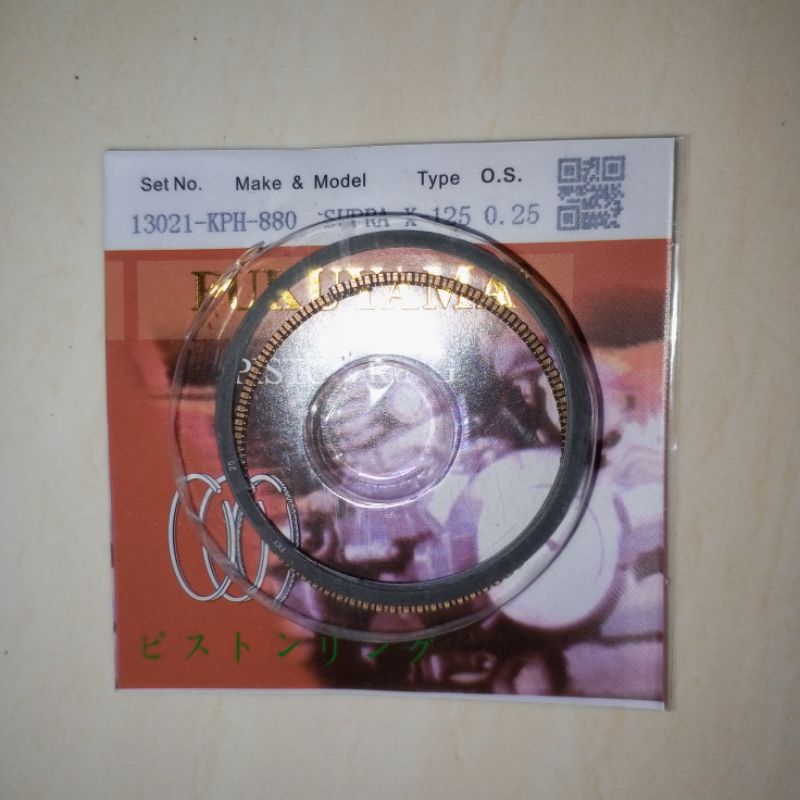 PISTON RING SUPRA X 125 0.25 RING SEHER FUKUYAMA