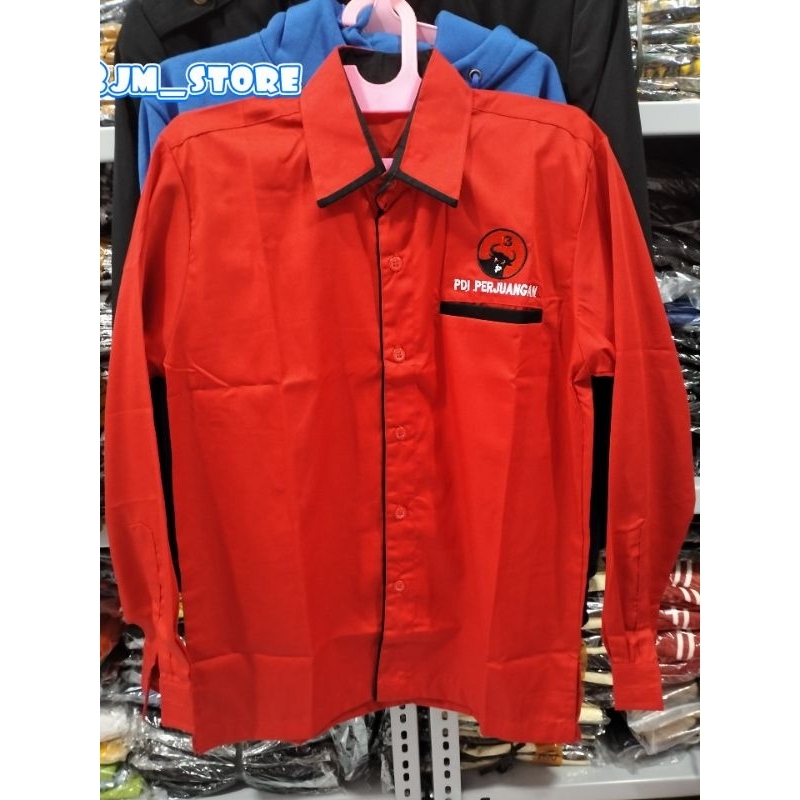 kemeja PDI perjuangan lengan panjang
