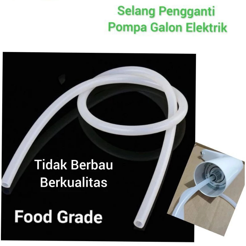 selang pompa listrik elastis FOOD GRADE untuk galon ukuran kecil panjangnya 25 cm