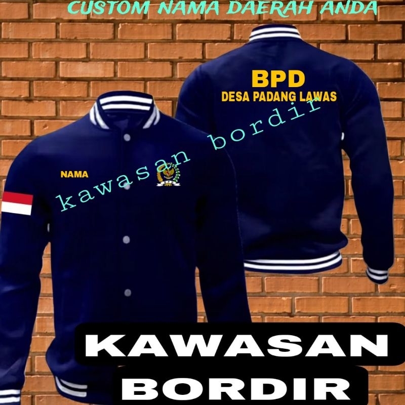 terbaru jaket bpd badan permusyawaratan desa seragam bpd bomber bpd full bordir..