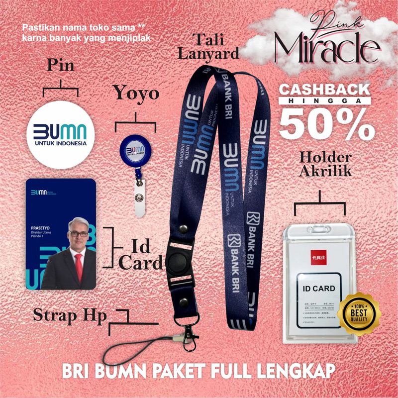 

Tali Lanyard BRI BUMN / Tali Idcard BRI BUMN [Ready stock] Termurah