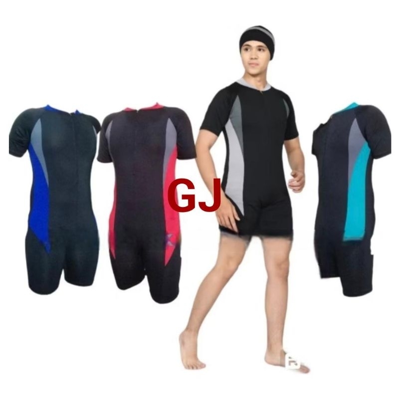 Baju renang swimsuit jumper set topi BAJU RENANG DEWASA DIVING PRIA WANITA JUMBO SPANDEK PREMIUM