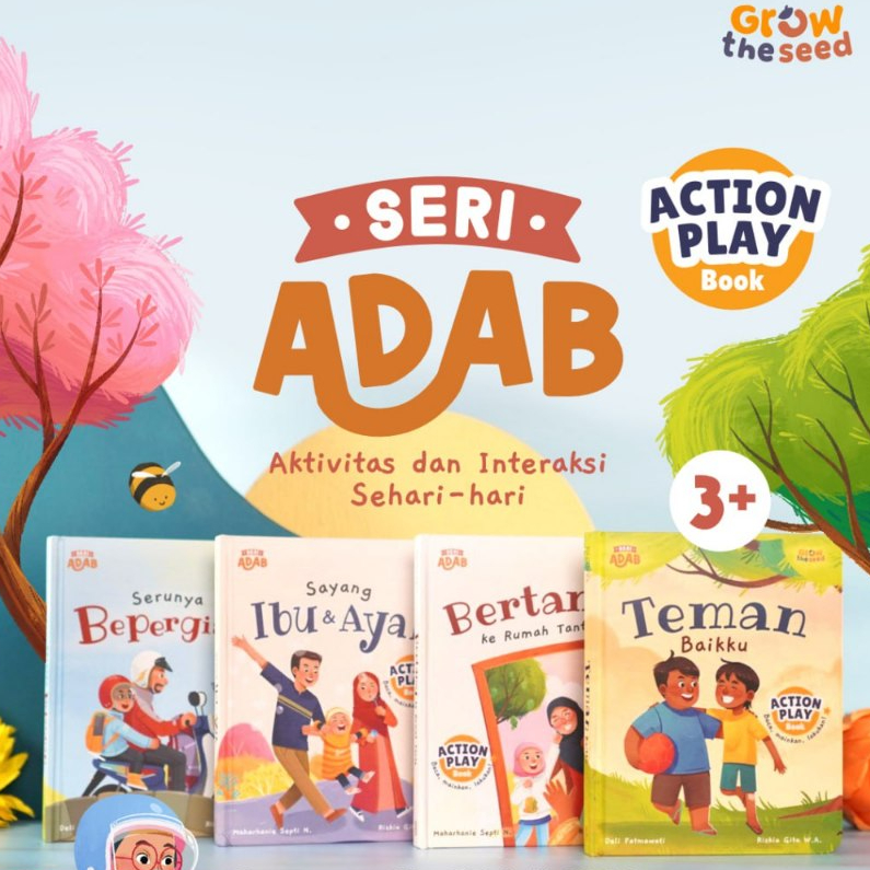[Ready Stock] Seri Adab Action Play Book (Growtheseed) - Teman Baikku - Bertamu ke Rumah Tante - Ser