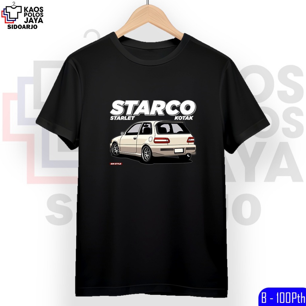 Kaos STARCO Toyota Starlet Kotak Kapsul Baju Otomotif JMD Distro Premium Katun 24s B-100 CEKKA