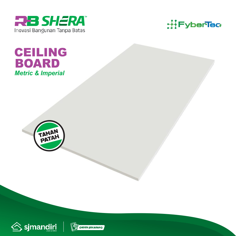 RB SHERA Ceiling Board Metric Board Papan Silikat Fiber Cement / Plafon langit-langit / Papan Dindin