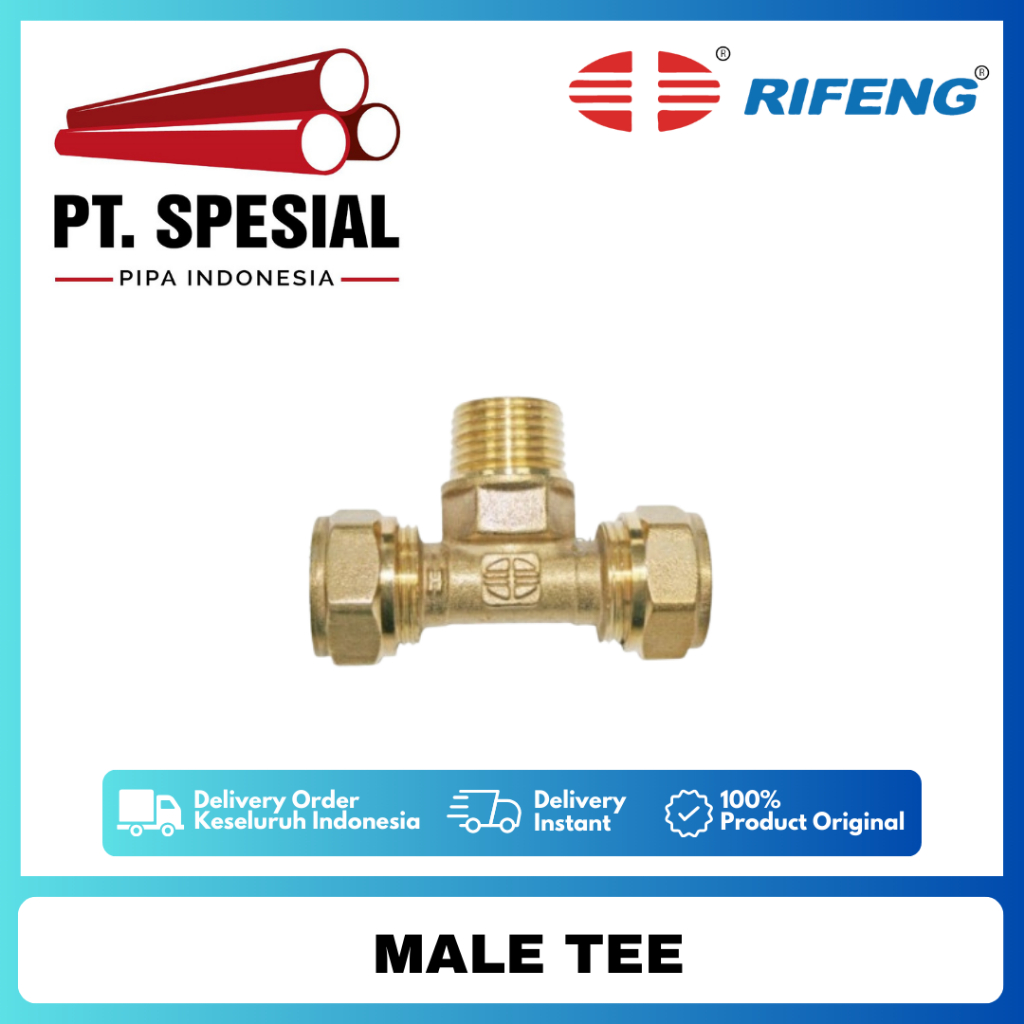 Tee Drat Luar Kuningan Rifeng  / T Drat Luar / TDL Pipa Air Panas Rifeng - 05