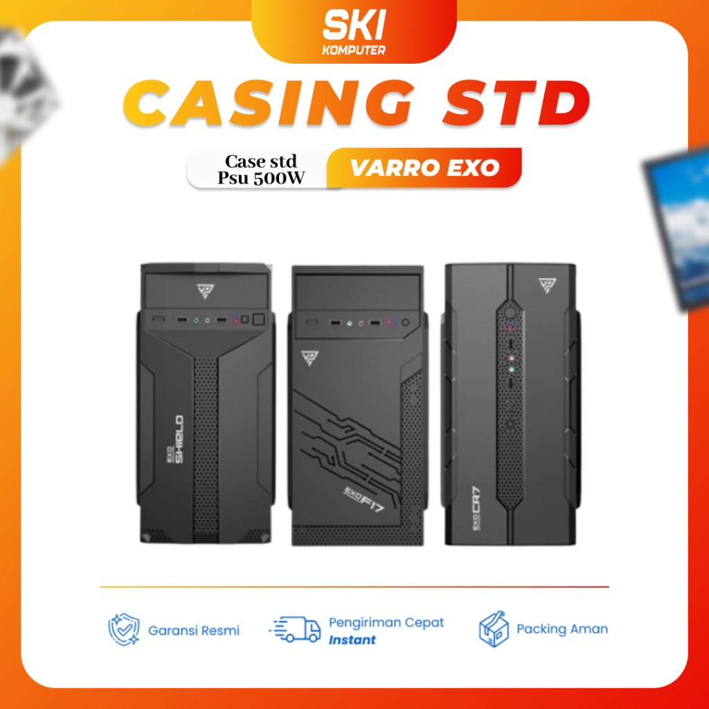 Casing Pc Varro Prime Exo Shield Cr7 F17 Micro Atx Include Psu 500w
