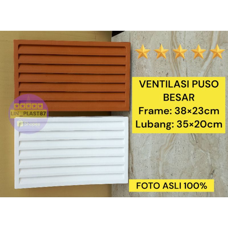JALUSI BESAR PVC PLASTIK | VENTILASI UDARA PINTU KAMAR MANDI | TOILET | KISI-KISI UDARA MERK PUSO