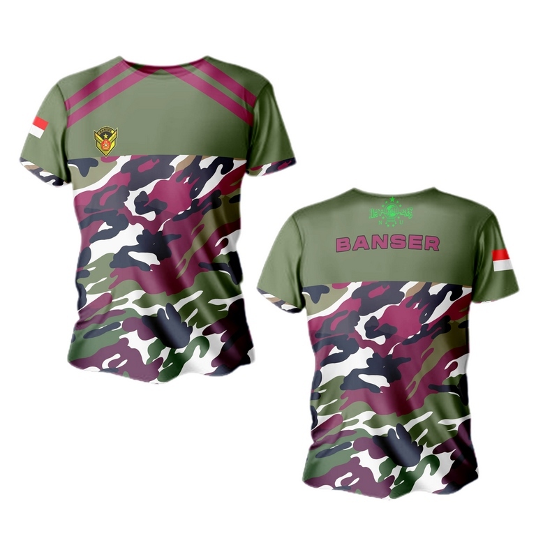 kaos pria baju banser cerah - jersey loreng banser bisa tambah nama dan logo art 2