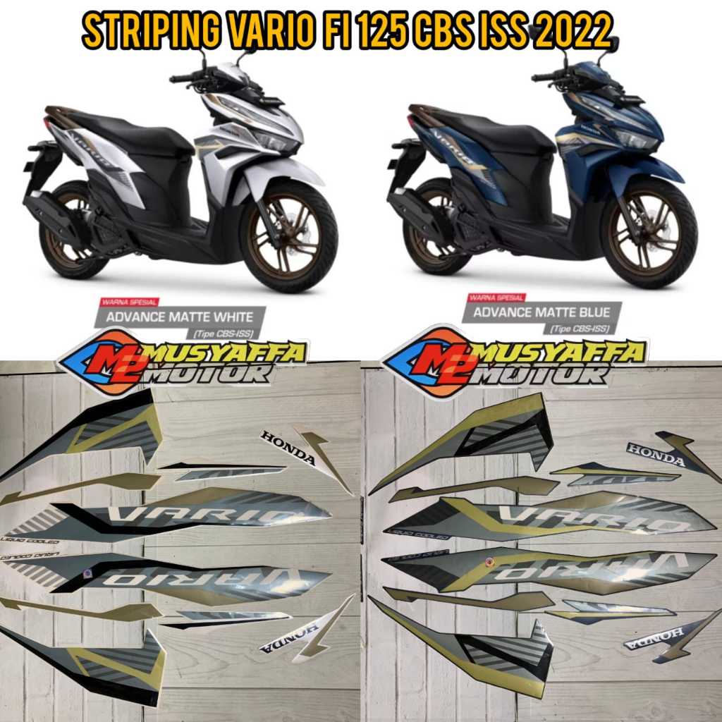 Striping Stiker Lis Vario 125 Fi Cbs Iss 2022 MATTE BLUE MATTE WHITE