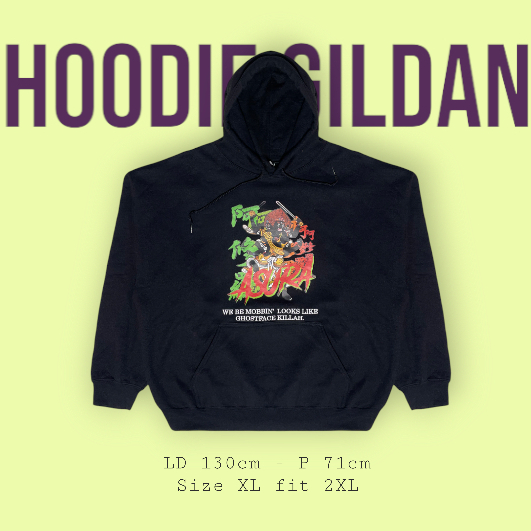 Gildan Hoodie Tebal Asura Pocket Hitam