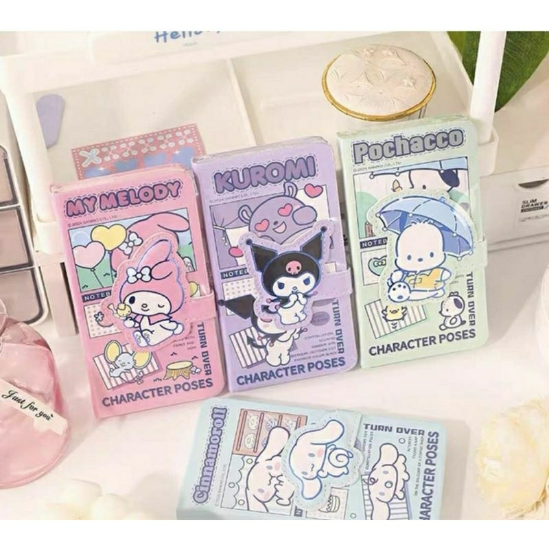 

Notebook mini sanrio ori ada klip magnet semikulit
