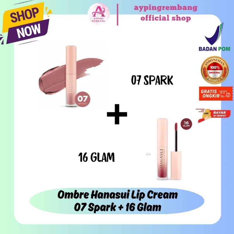 Paket Ombre Hanasui Lip Cream | 07 Spark & 16 Glam