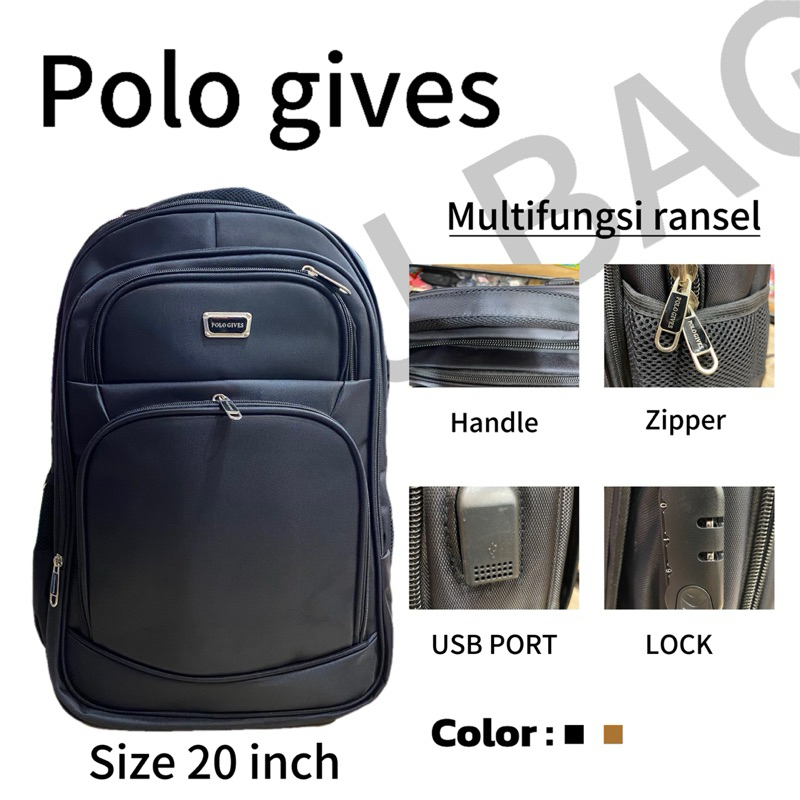 ransel polo gives 20 inch/tas pulkam/multifungsi/jumbo