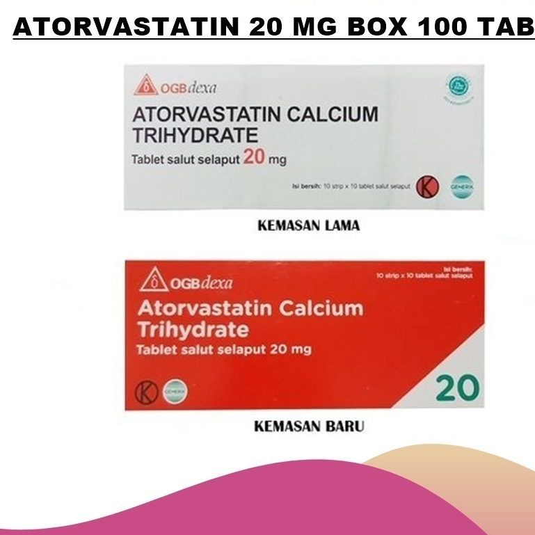 ATORVASTATIN 20MG 1 BOX 100TABLET DEXA