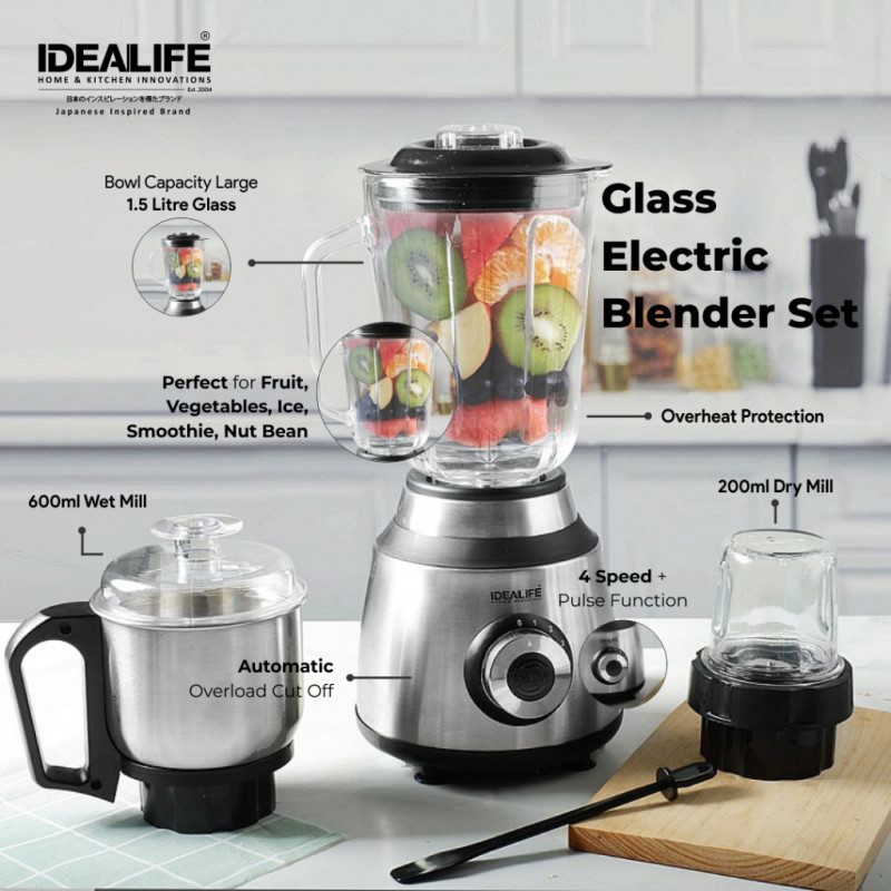 IDEALIFE Blender Set IL-220A Blender Listik Multifungsi