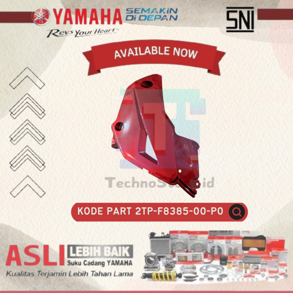Cover Lower Tutup Under Cowl Kiri Vixion NVL Merah Glossy ORIGINAL YAMAHA 2TP-F8385-00-P0