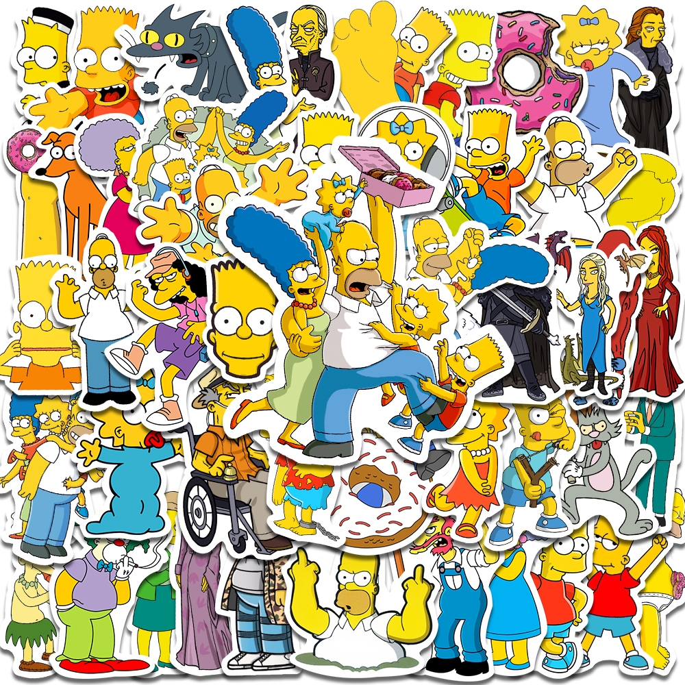 

[50 PCS] Stiker Kartun Komedi Simpson Keluarga Decal Kartu Album Custom Vinyl Anti Air - Sticker Aesthetic Buku Journal Koper Casing HP Tablet Laptop Helm Motor Botol Minum