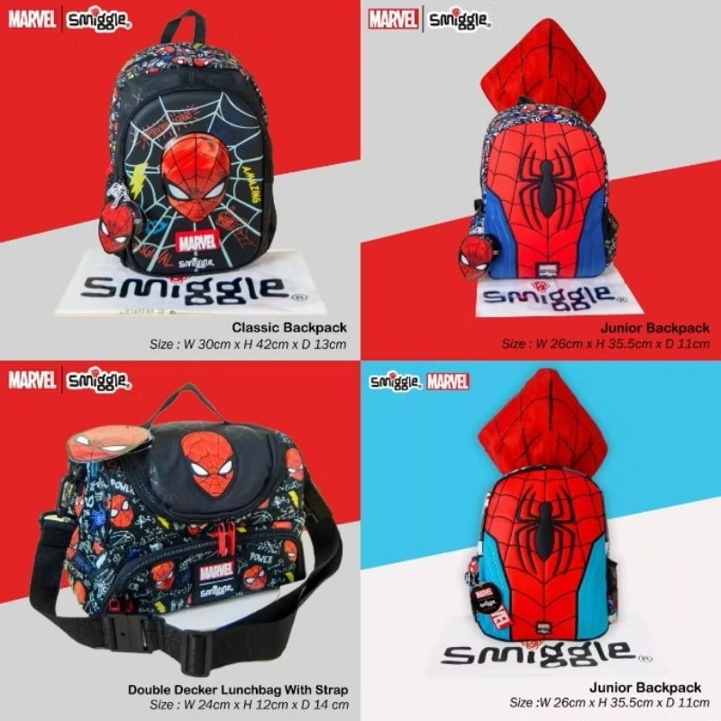 

MM SET SMIGGLE Fashion Anak PERALATAN PERLENGKAPAN SEKOLAH EDITION Motif MARVEL / SPIDERMAN SET BOTOL/ LUNCHBAG SPIDERMAN / BENTO SPIDERMAN / TAS Ransel SPIDERMAN SD GRADE ORI