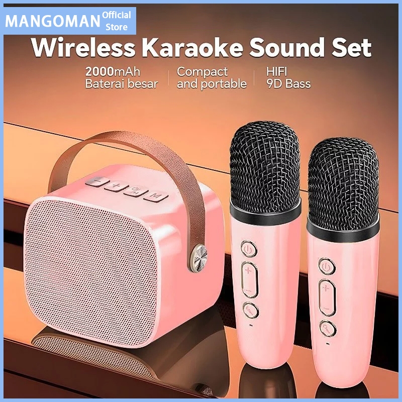 【COD】Karaoke Mini Speaker bluetooth portable 2 Mic Speaker Karaoke Super Bass Mini Mic Karaoke Bluet