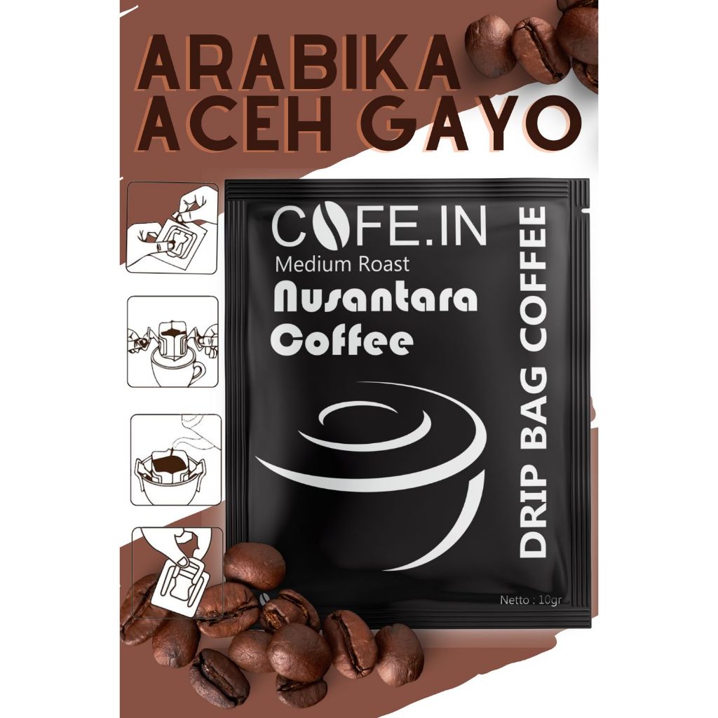 

Dripbag - Spesial mix gayo + temanggung - kopi arabika dan Robusta by COFE.IN 10Gram