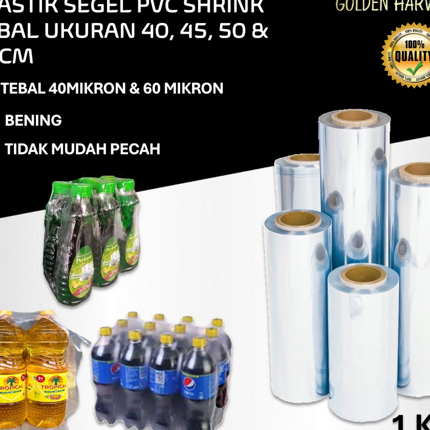 

KP8 plastik segel minyak sabun cupir air mineral pvc shrink tebal