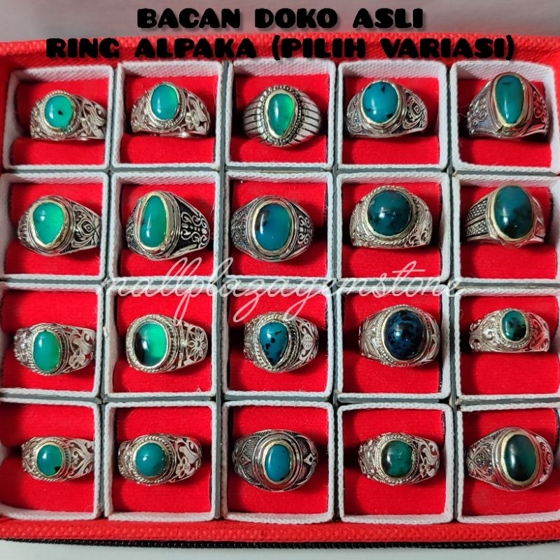 batu cincin bacan doko asli natural 100% ring alpaka / batu bacan doko / batu bacan asli