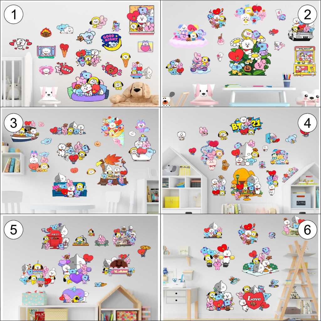 Wall Sticker BT 21 Stiker Dinding Wallsticker Ready Stok