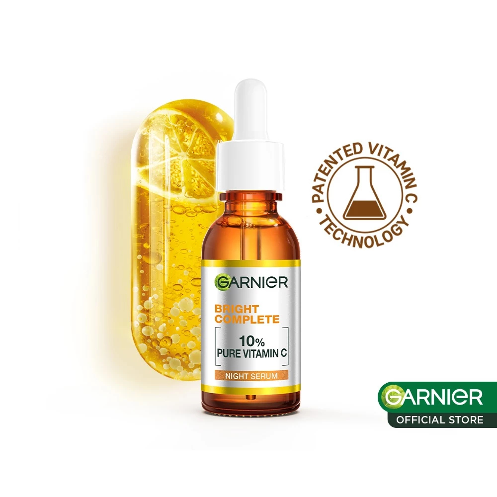Garnier Bright Complete Overnight Vitamin C Serum  Serum Malam Vitamin C Mencerahkan 15ml