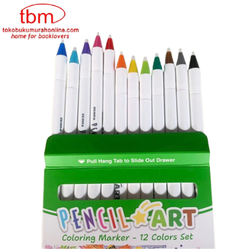 

TBMO Zebra PencilArt Set 12 0.6mm Coloring Marker / Spidol Set 12 Warna