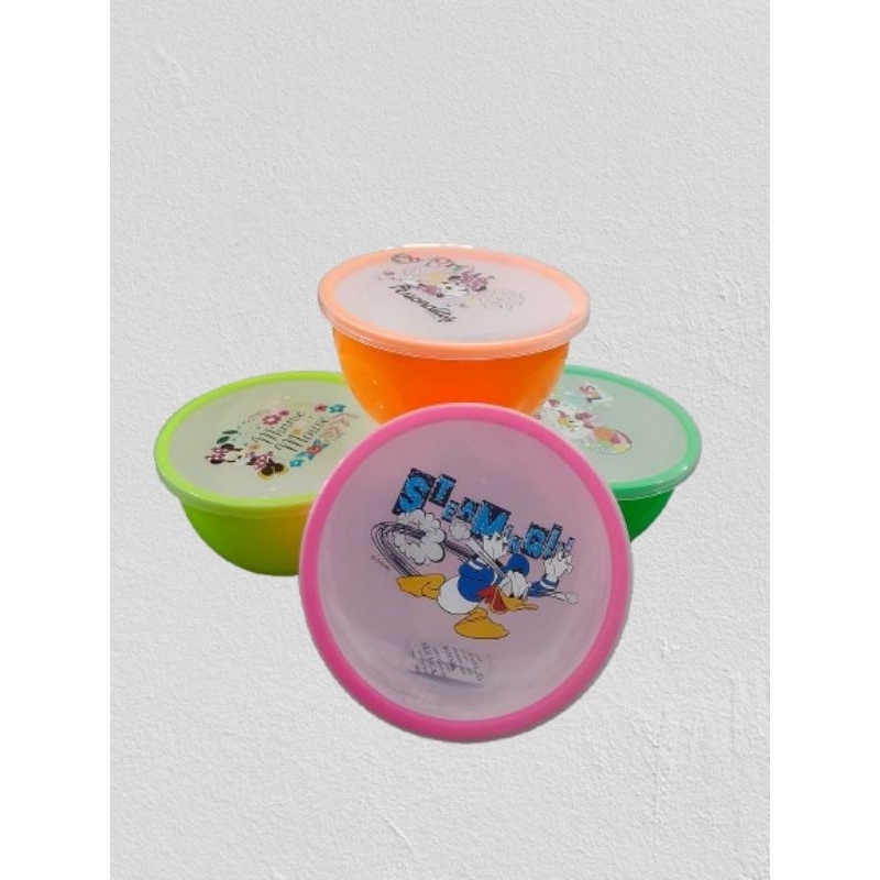 Mangkuk plastik /mangkuk tutup transparan/mangkuk tutup karakter