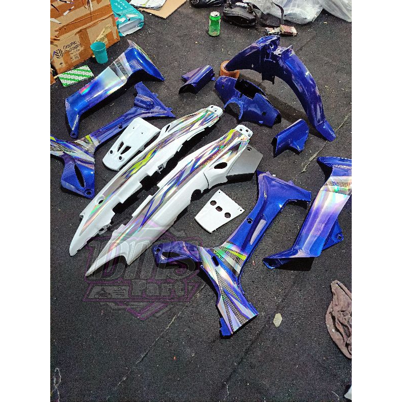 Fullset Body Halus Fiz R FizR 2004 Biru Putih Stabilo Hologram Striping Tanam