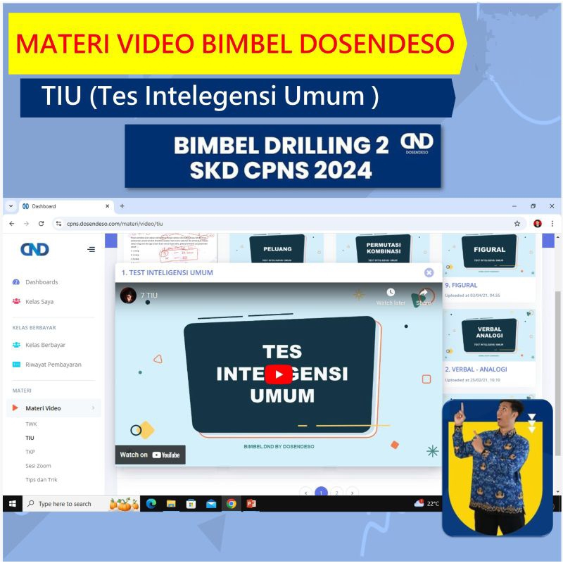 Rekaman Video TIU (Tes Intelegensi Umum) Bimbel Dosendeso CPNS 2024