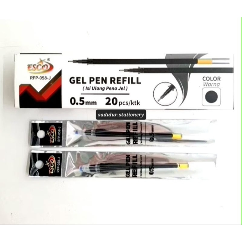 

Refill Pen Esco / Isi Ulang Pulpen Gel / Isi Pen Esco Mata Tajam RFP058J (1Pak isi 20pcs)