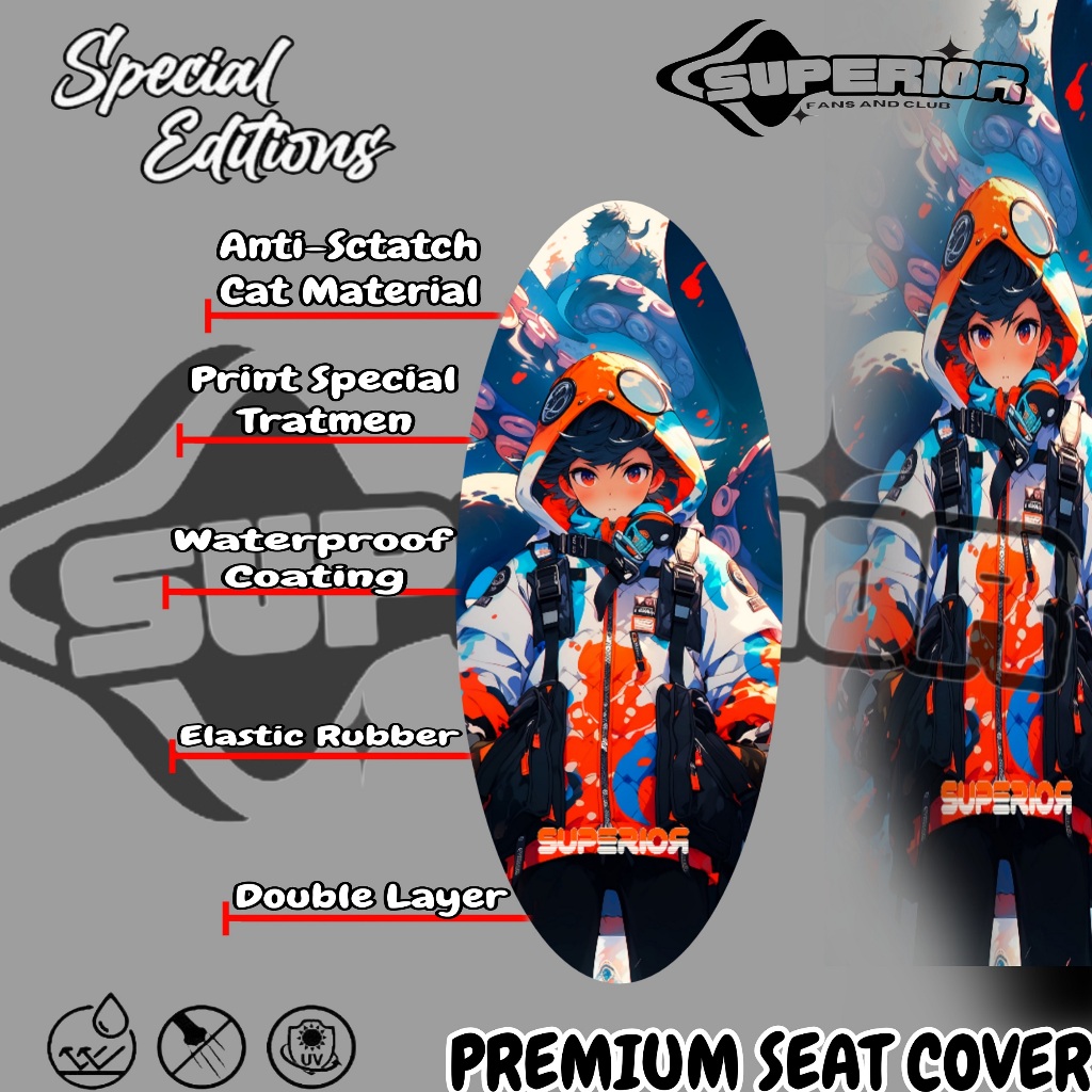 Cover jok motor / Jok Motor / Sarung jok motor / Sarung jok motor full print / Aksesoris motor / Mod