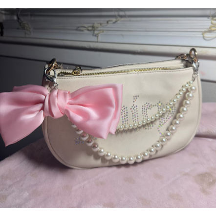 Bow pearl bag chain