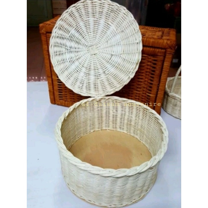 keranjang bulat tutup, Keranjang Rotan Bulat Tutup, Hampers rotan bulat, parsel hantaran rotan bulat