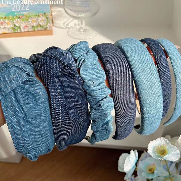 BRAND  Moyan Denim Korean Jeans Head Band  Bando Korea Jean  Bandana Tipis