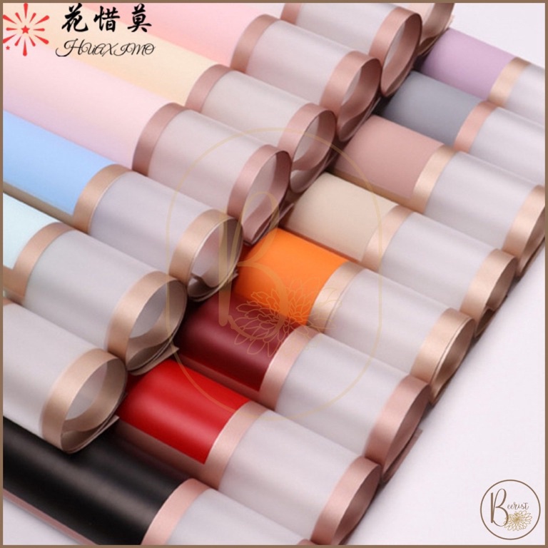 

Diskon sd 6 2 LEMBAR Kertas Bunga Cellophane Transparan Dual List Gold Line Color Paper Flower Wrapping Paper Kertas Buket Bunga M Grosir